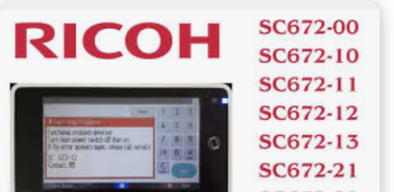 code erreur ricoh sc672